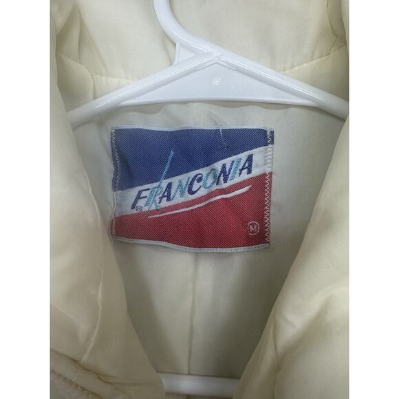 Vintage Ski Jacket Franconia Women’s Medium Pale Yellow Stripes - Picture 3 of 6